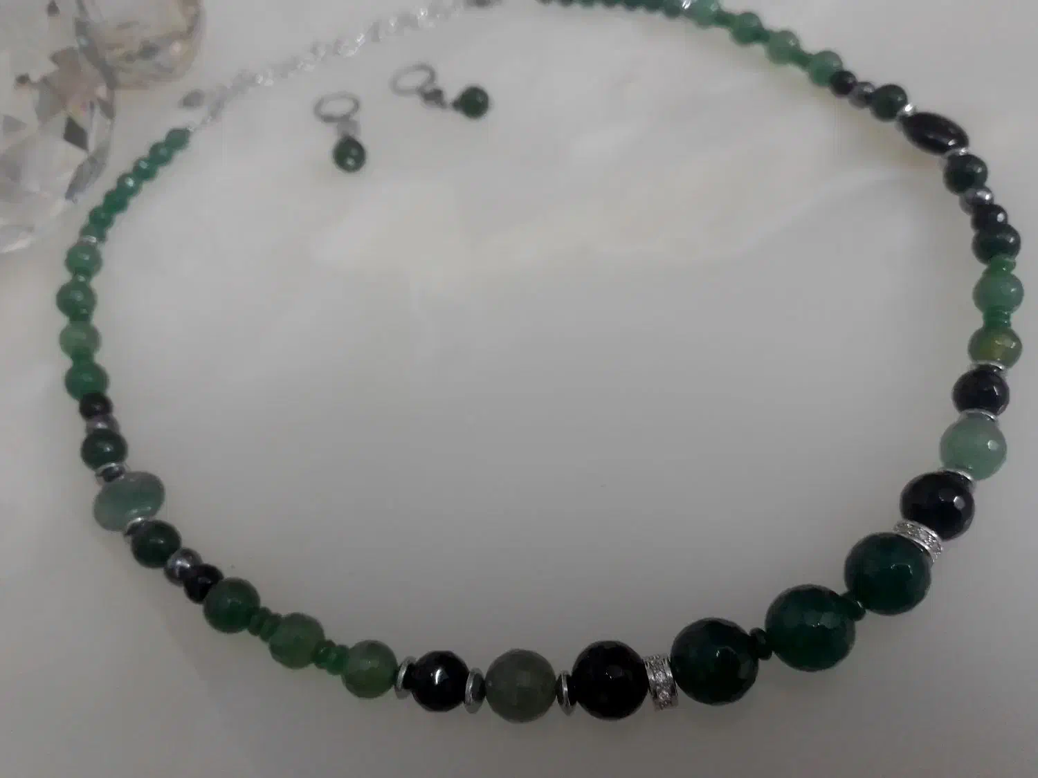 گردنبندسنگ عقیق سبز و مشکی و اونتورین|جواهرات|تهران, حکیمیه|دیوار