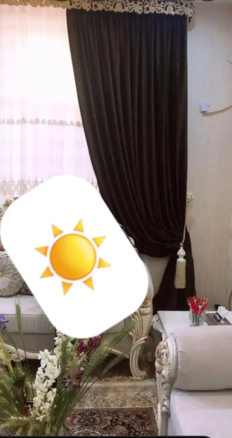 والان پرده زیتونی تیره|پرده، رانر، رومیزی|اهواز, بهزاد شهر|دیوار