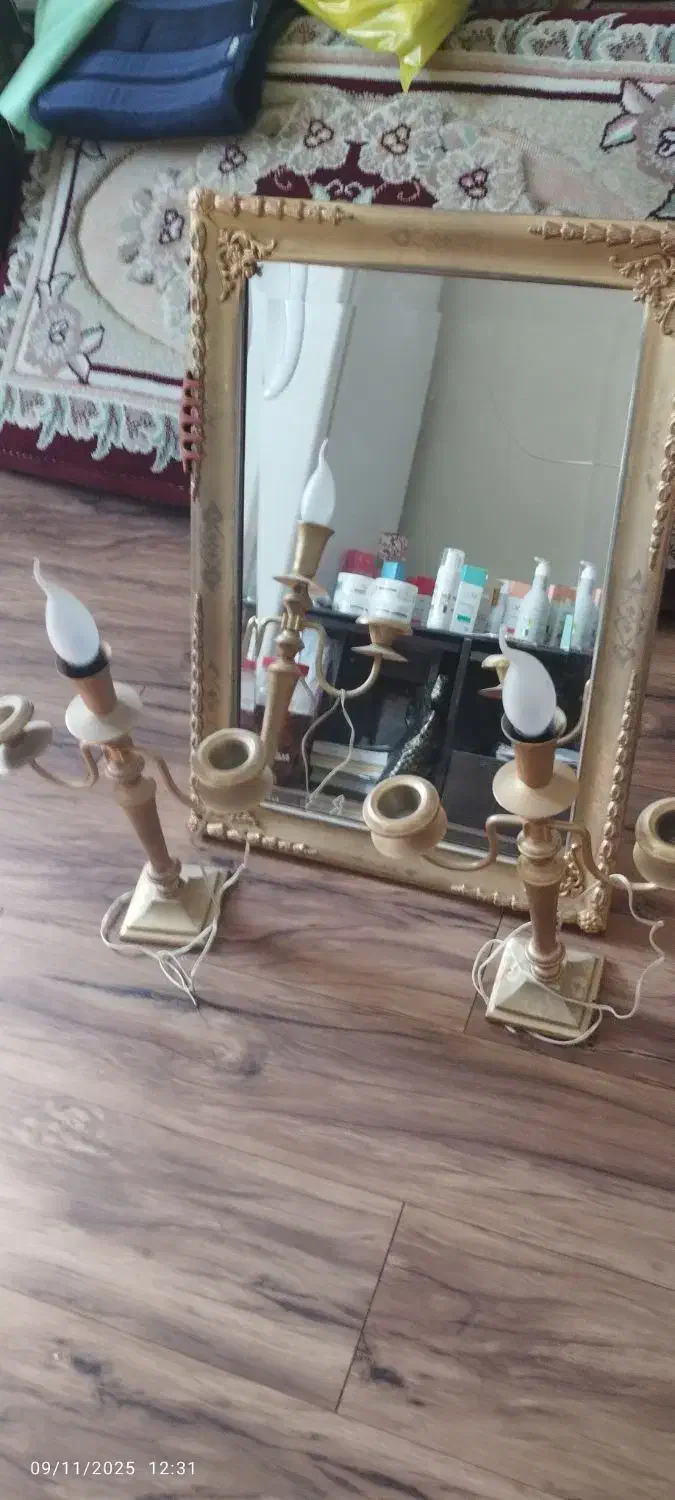 آینه شمعدان|صنایع دستی و سایر لوازم تزئینی|ساوه, |دیوار