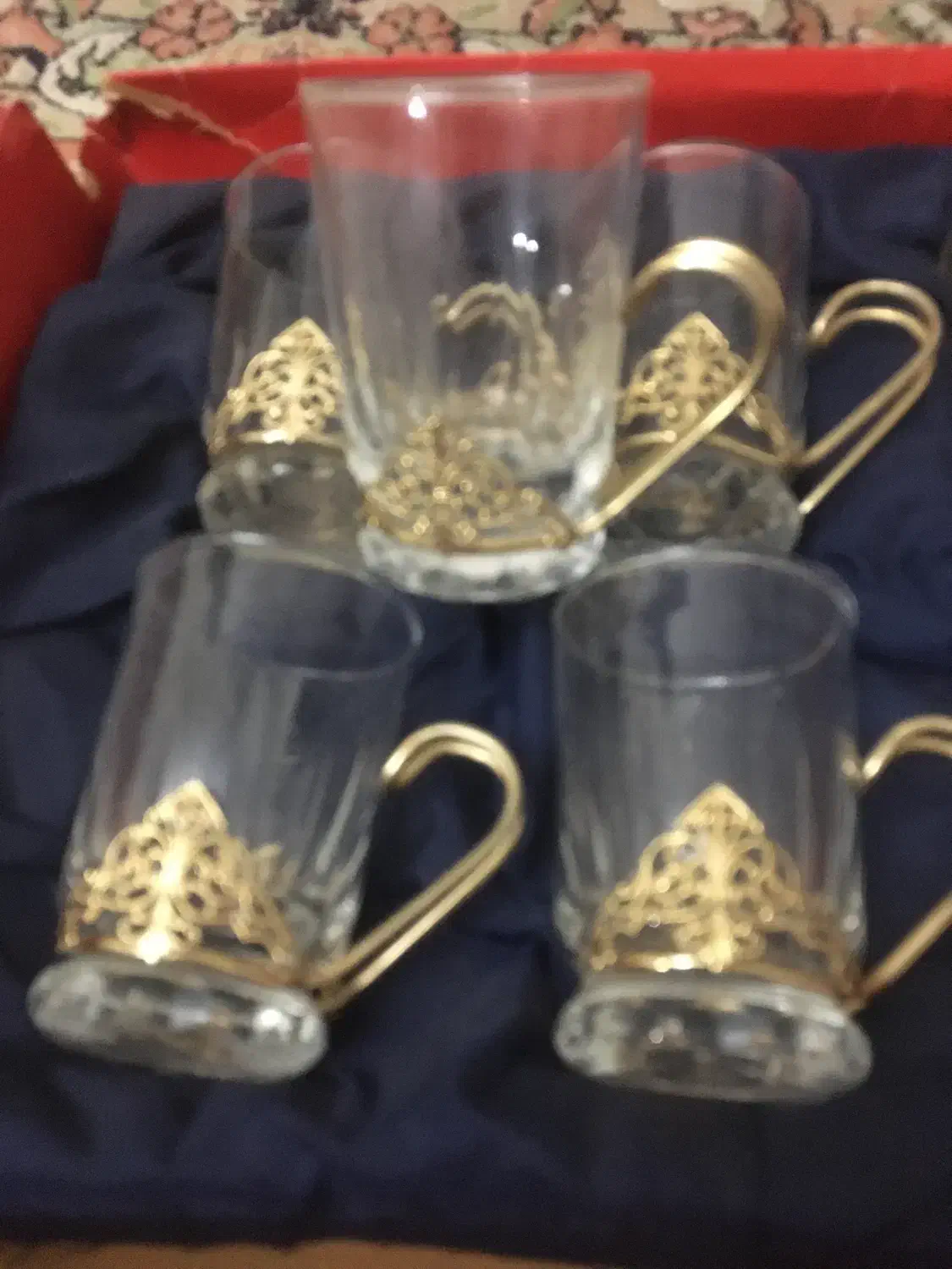 استکان پایه طلایی انتیک ایتالیا|صنایع دستی و سایر لوازم تزئینی|تبریز, |دیوار