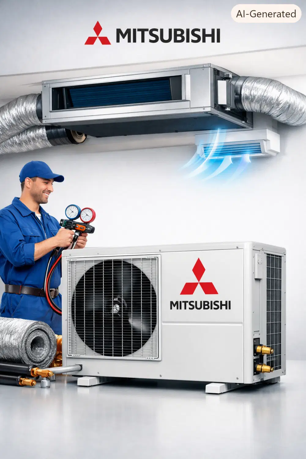 داکت اسپیلت/داکت اسپلیت Mitsubishi موتور اسکرال|کولر گازی و فنکوئل|تهران, یوسفآباد|دیوار