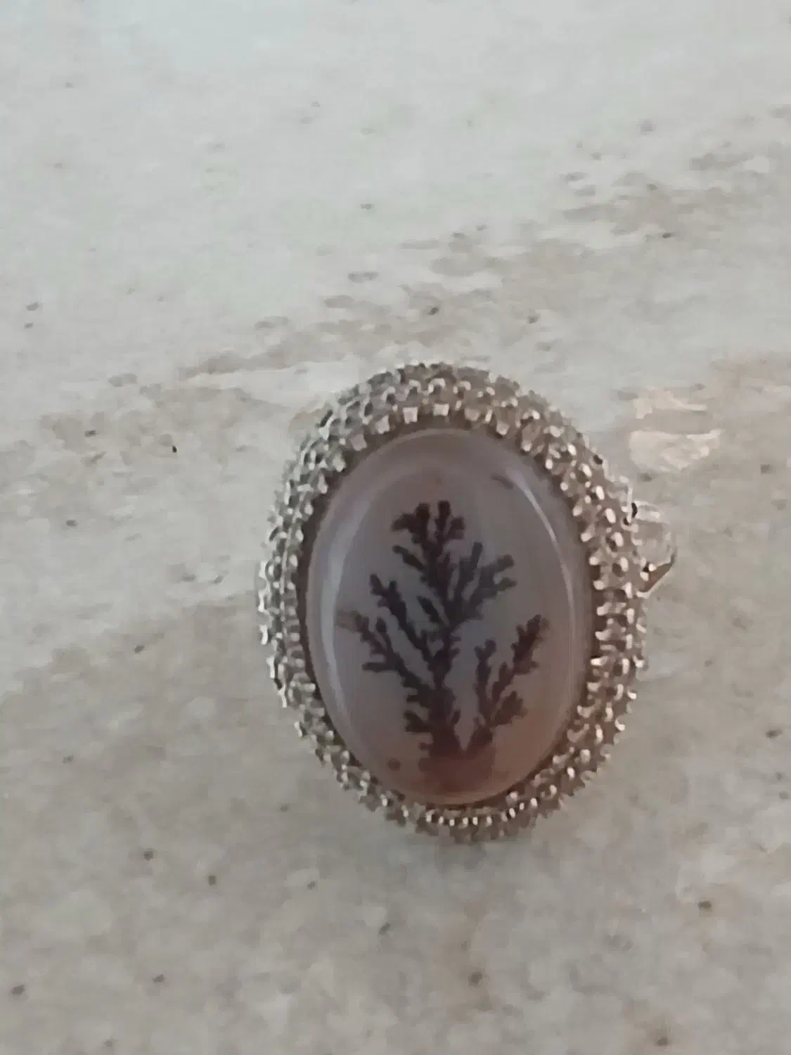 انگشتر نقره با نگین شجر، بسیار زیبا|جواهرات|بیجار, |دیوار