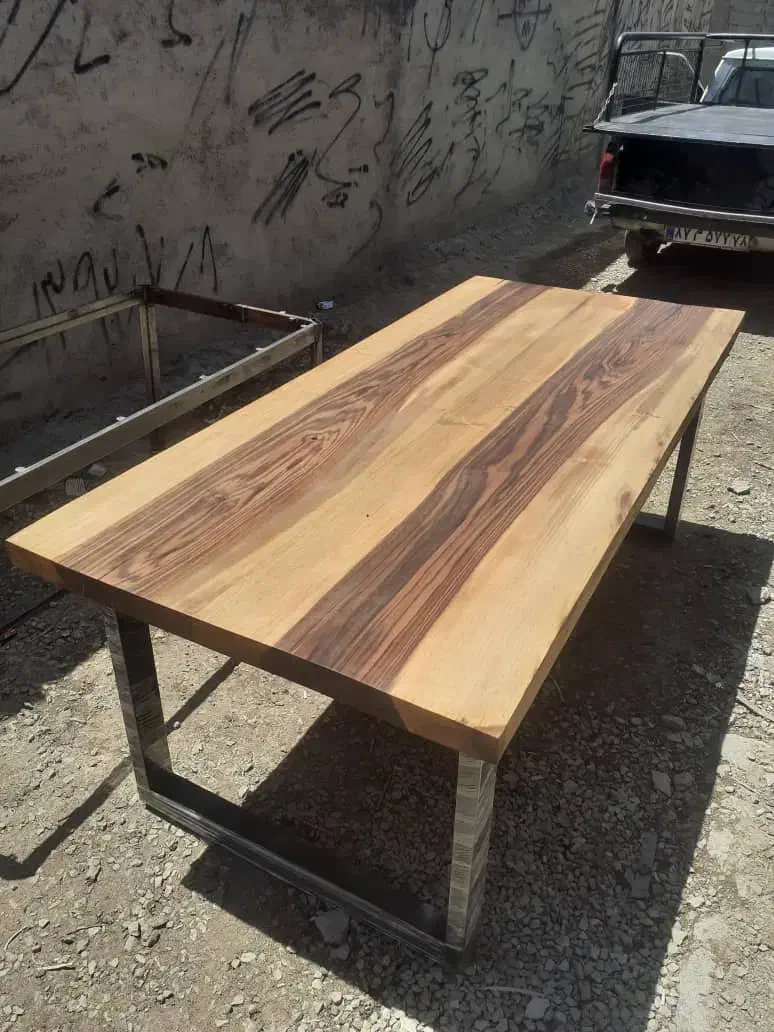 میز ۶نفره لبه طبیعی تمام چوب گردو روستیک|میز و صندلی غذاخوری|تهران, شهرک ولیعصر جنوبی|دیوار