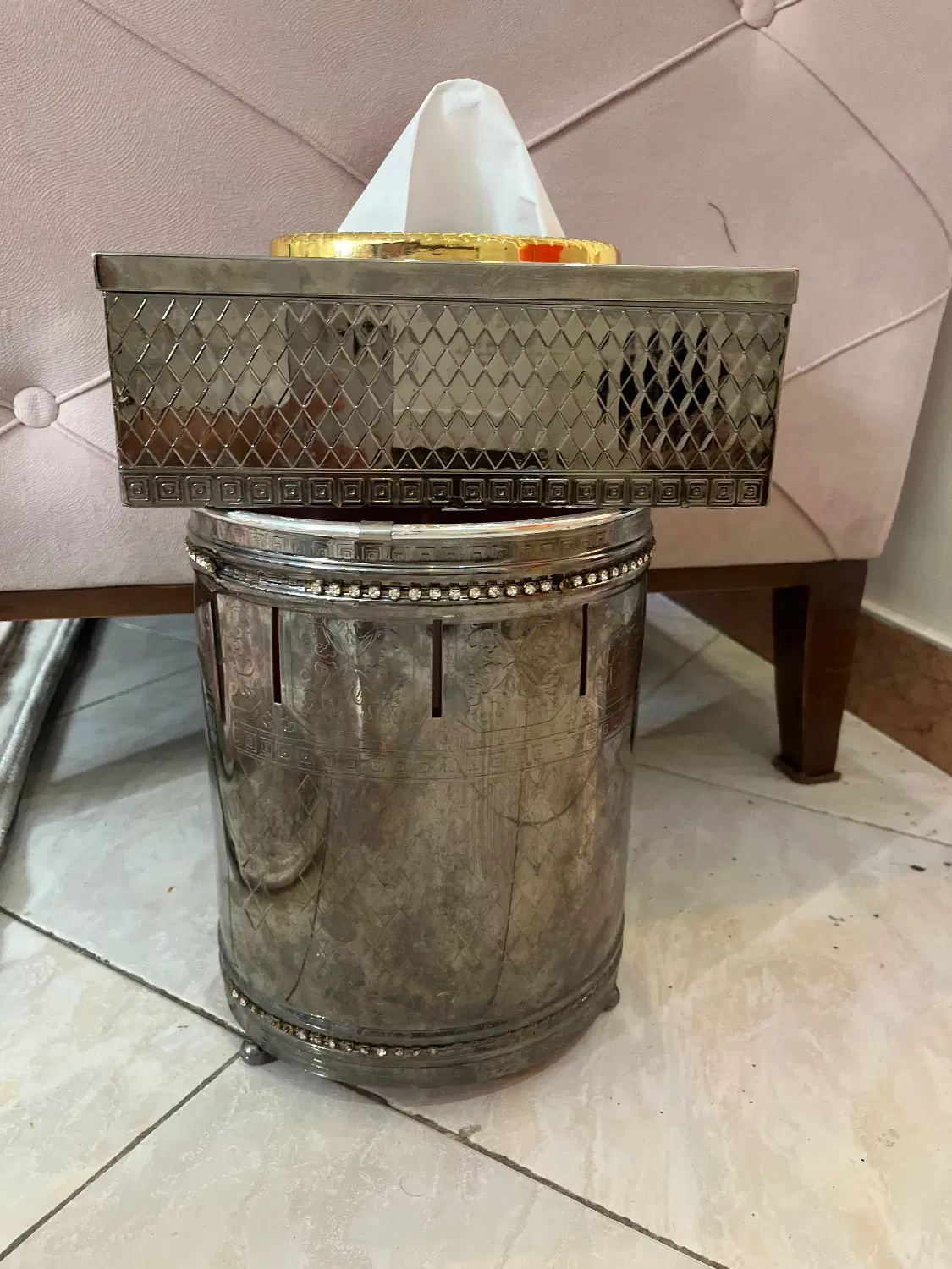جا دستمال کاغذی و سطل|صنایع دستی و سایر لوازم تزئینی|تهران, شهرک فرهنگیان|دیوار