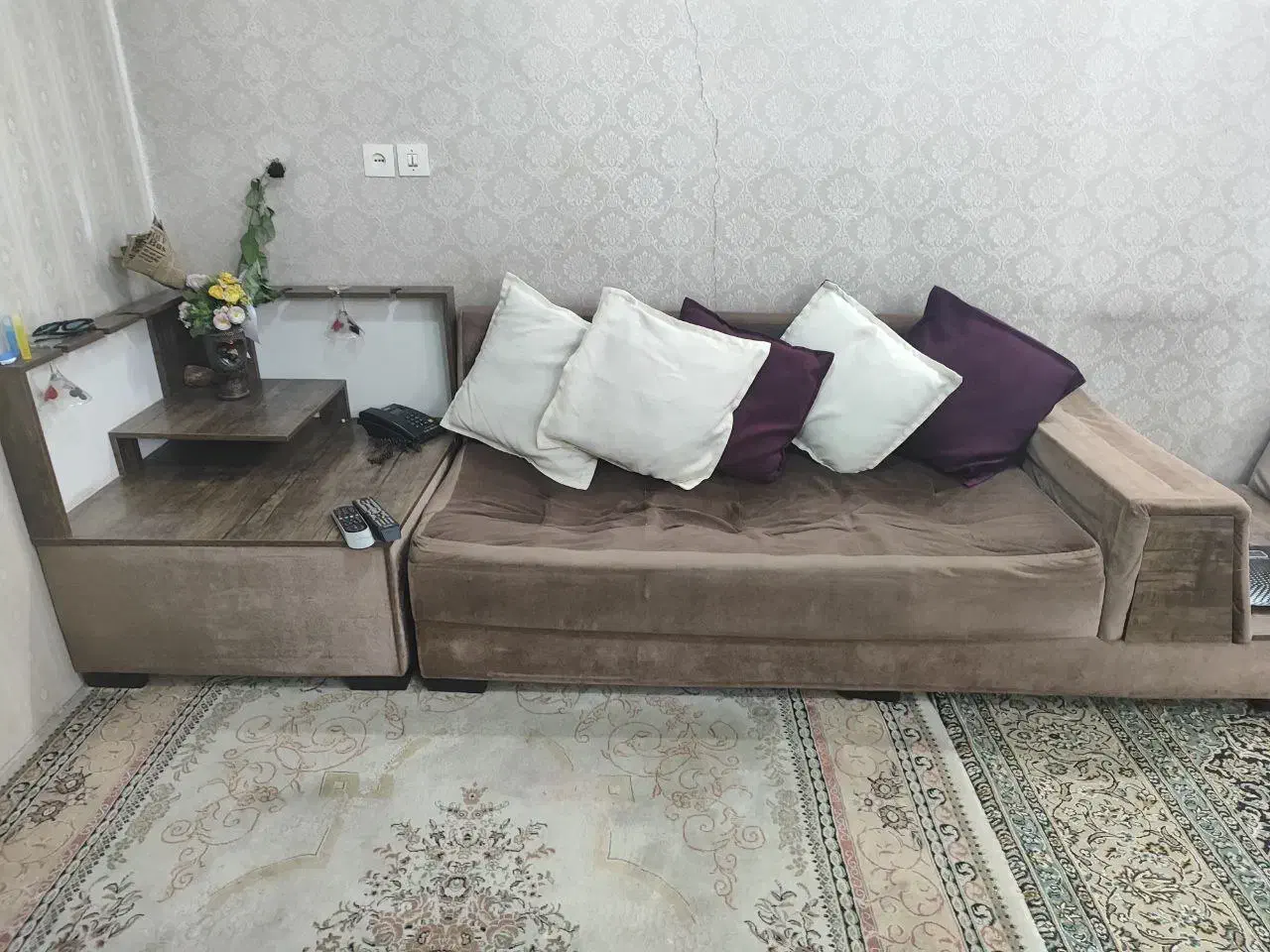 مبل ۷ نفره قهوه ای فوری|مبلمان خانگی و میز عسلی|شهریار, کهنز|دیوار