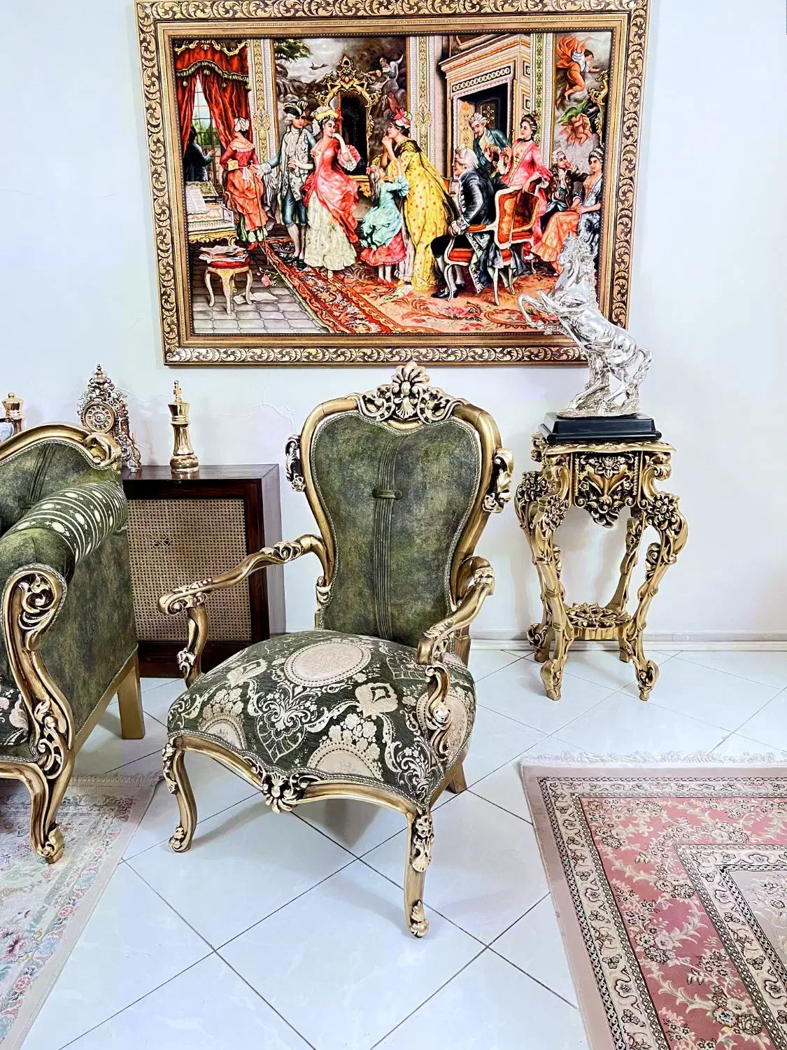 مبلمان استیل ورق طلا بانهارخوری(درحد بسیار آکبند)|مبلمان خانگی و میز عسلی|تهران, فرمانیه|دیوار