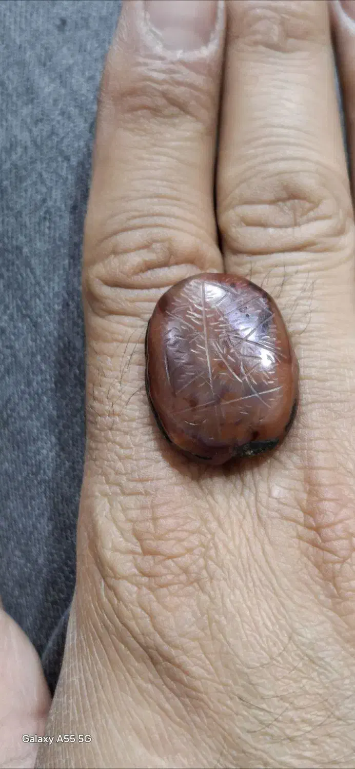 نگین عقیق کهنه خط ملخی قدمت قاجاری|جواهرات|زاهدان, |دیوار