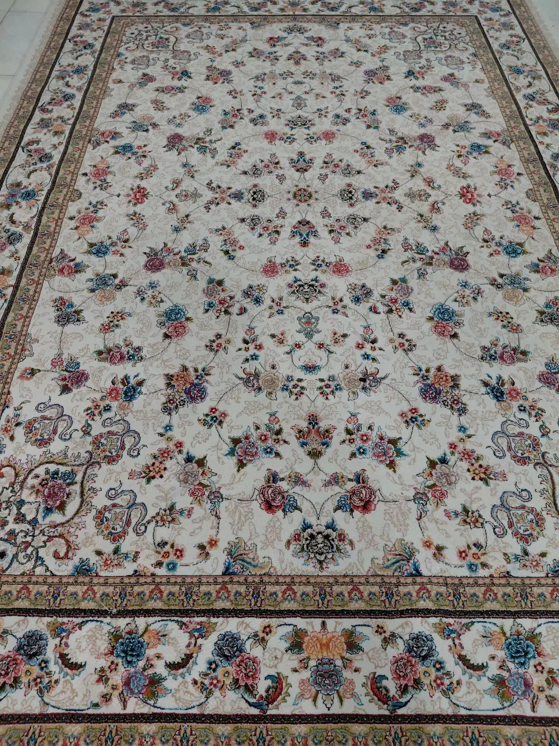 چهارتخته فرش ۹متری کرم افشان|فرش|ورامین, خیر آباد|دیوار