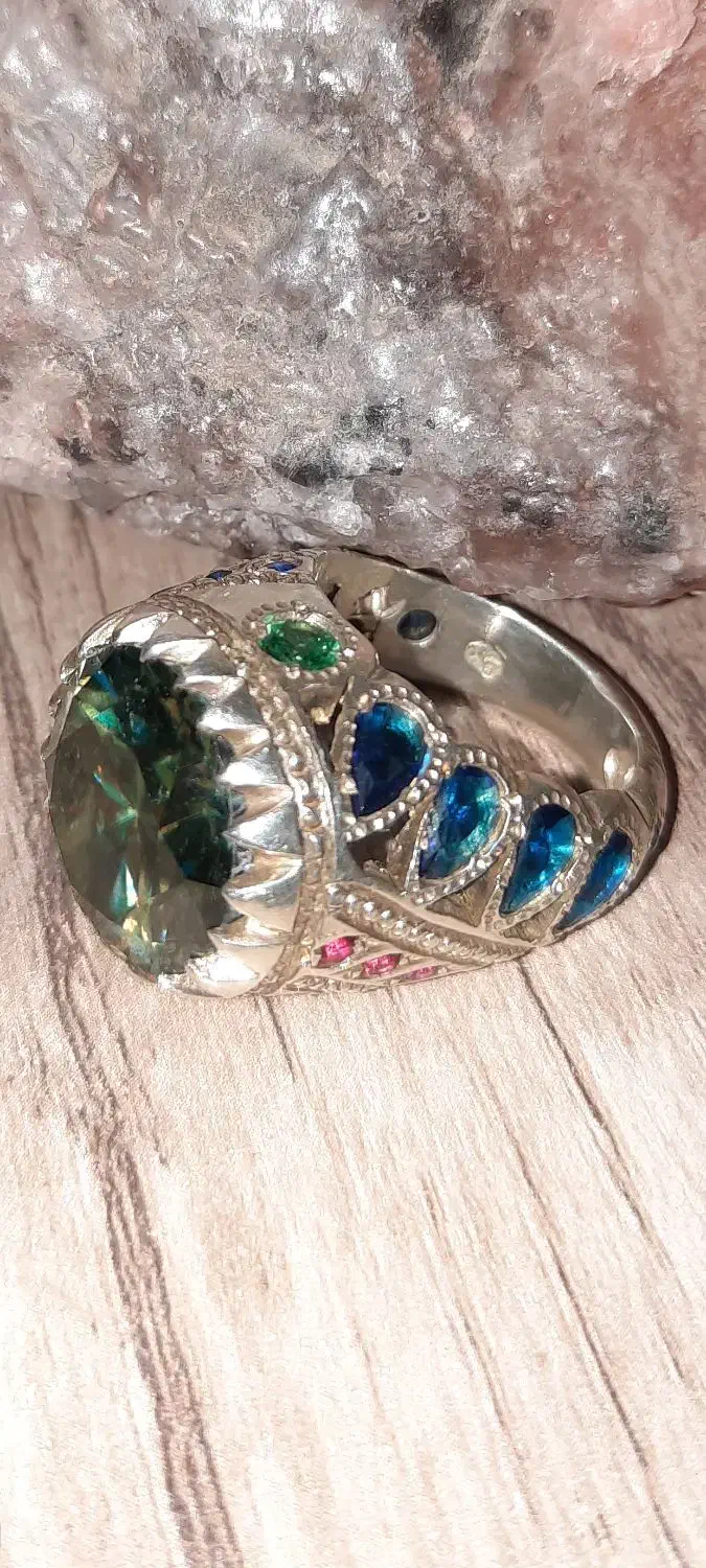 انگشترموزانایت.یاقوت.الکساندریات|جواهرات|قم, شهرک فاطمیه|دیوار