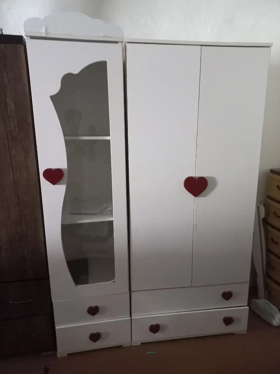 دوعدد کمد سفید قهوای هر دو کشو داره|جاکفشی، کمد، دراور|لنگرود, |دیوار