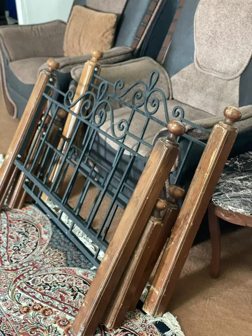 دو عدد تخت یک نفره ۹۰|تخت و سرویس خواب|امیدیه, |دیوار