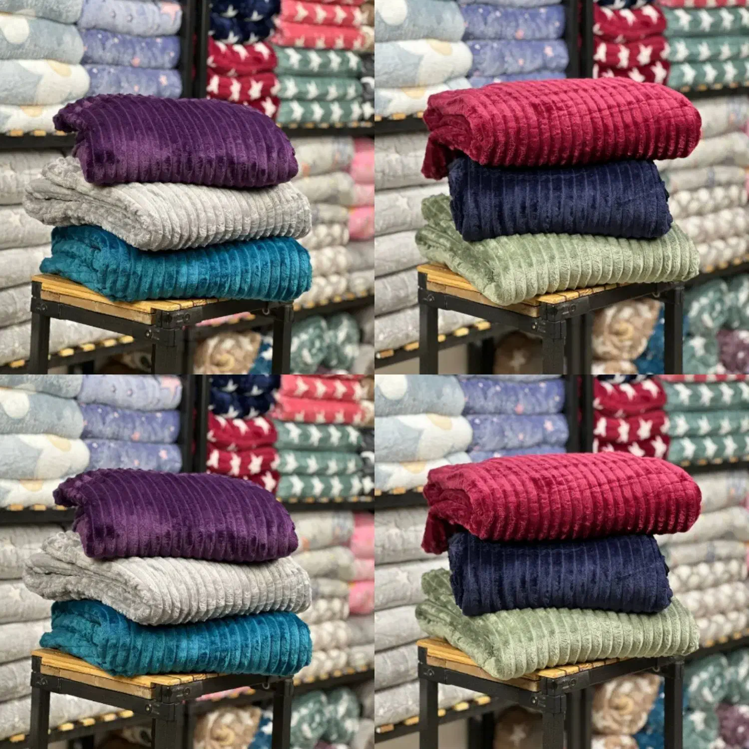 پتو پلیسه ای دونفره تک رنگ|رختخواب، بالش، پتو|نکا, |دیوار