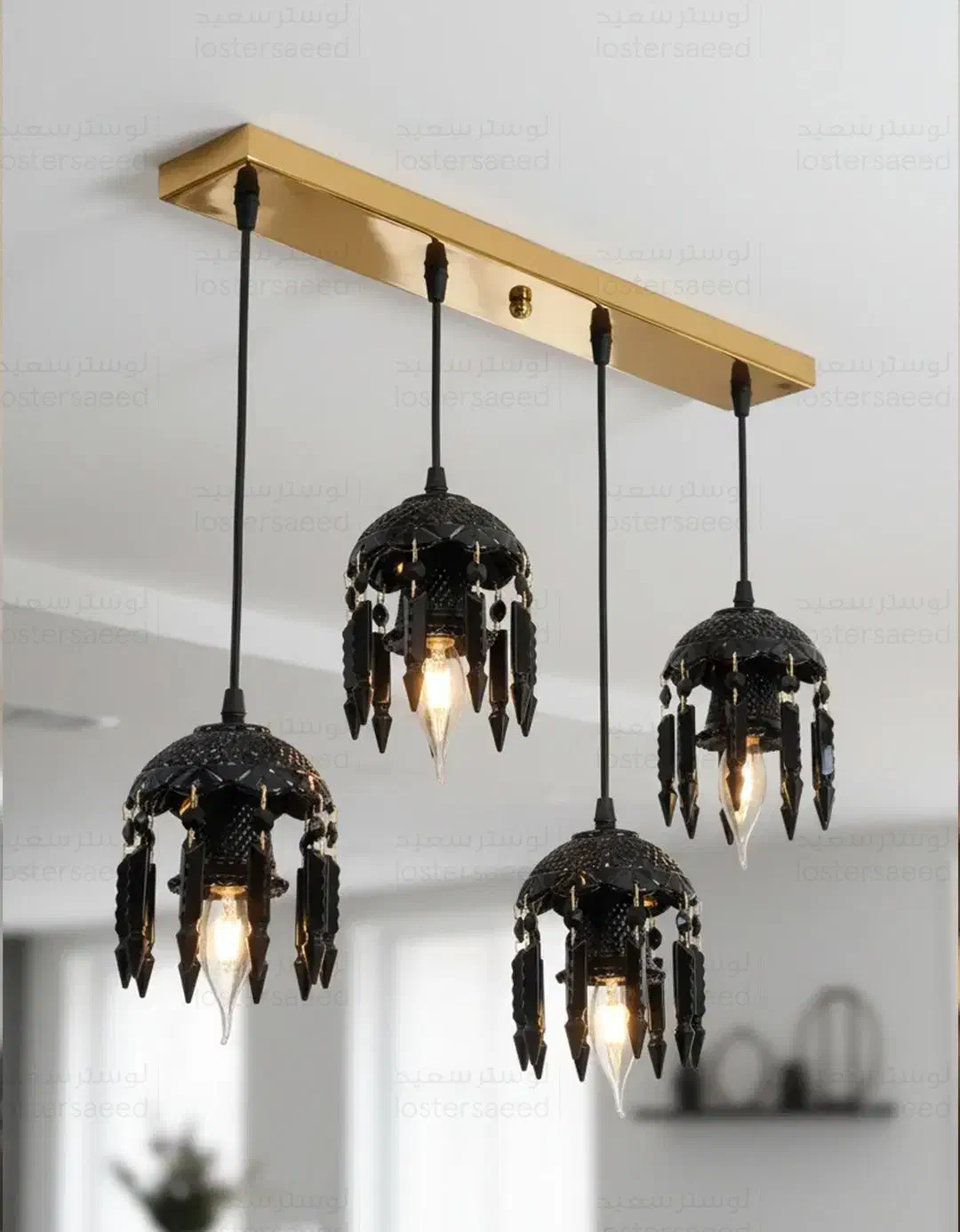 لوستر خطی لاینر آویز کریستالی باکارات در سه رنگ|لوستر و چراغ آویز|دابودشت, |دیوار