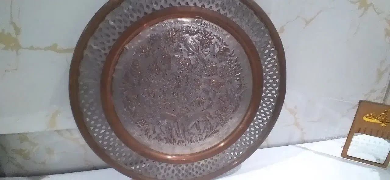 سینی قلم کار اصفهان مسی|کلکسیون اشیاء عتیقه|تهران, امین حضور|دیوار