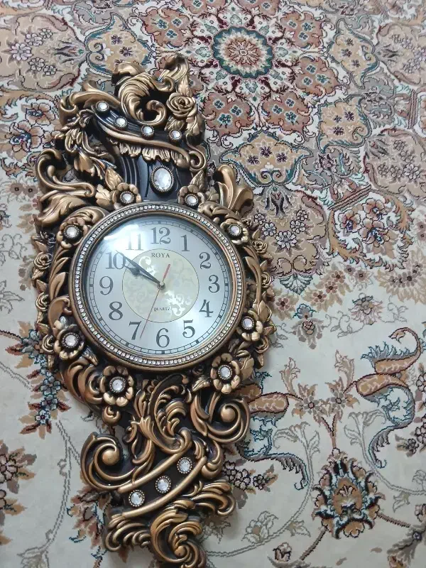 ساعت دیواری طلایی|ساعت دیواری و تزئینی|قزوین, |دیوار