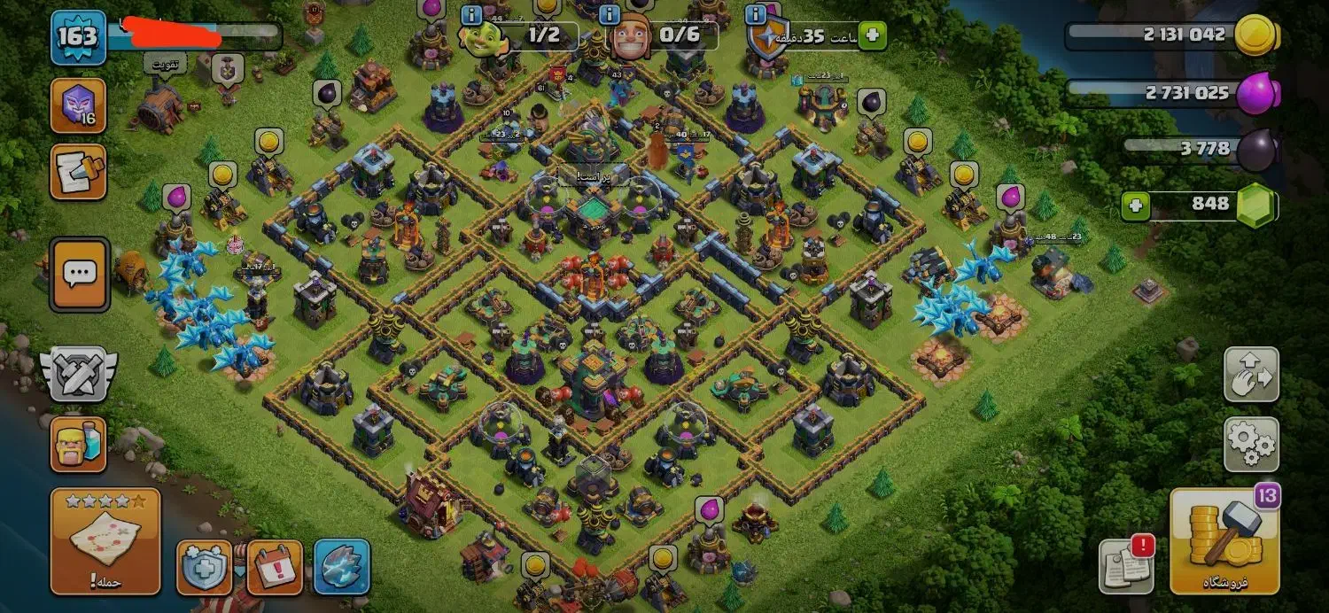 دوعدد اکانت کلش تاون هال۱۴|کنسول، بازی ویدئویی و آنلاین|صحنه, |دیوار