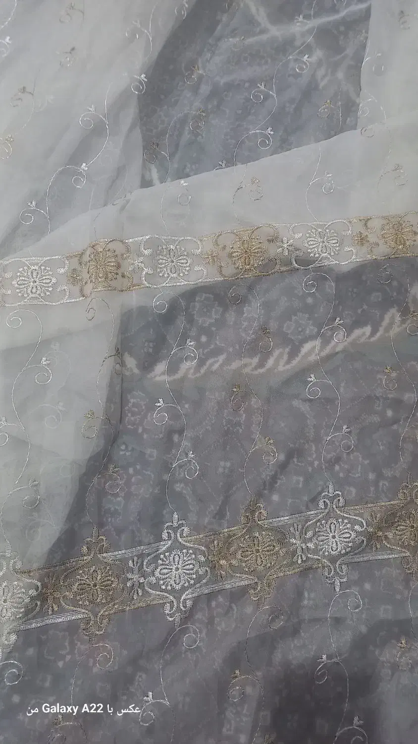 پرده حریر نباتی طرح دار|پرده، رانر، رومیزی|کامیاران, |دیوار