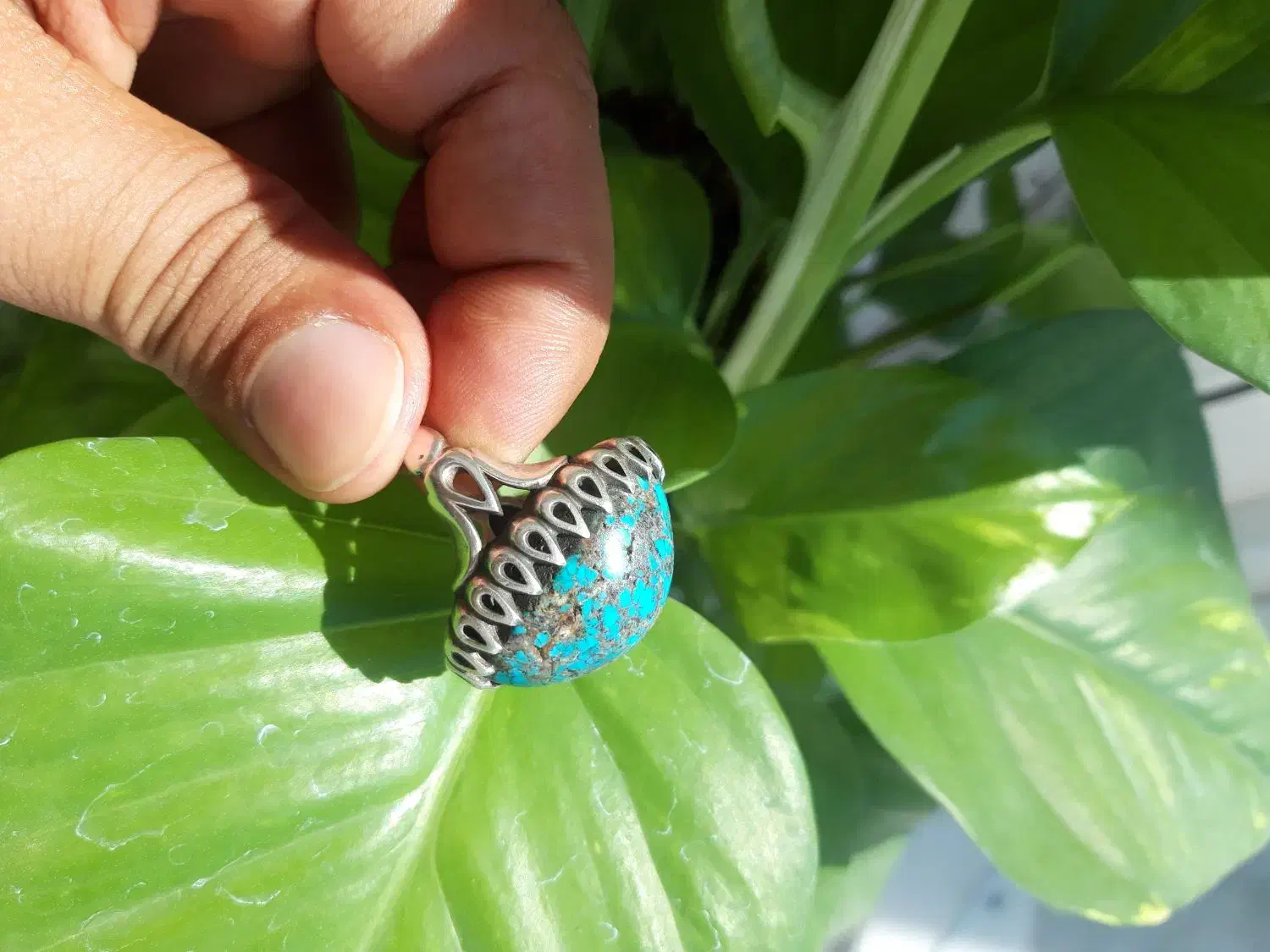 فیروزه اصل نیشابور زخمات یک سانت نیم|جواهرات|میناب, |دیوار