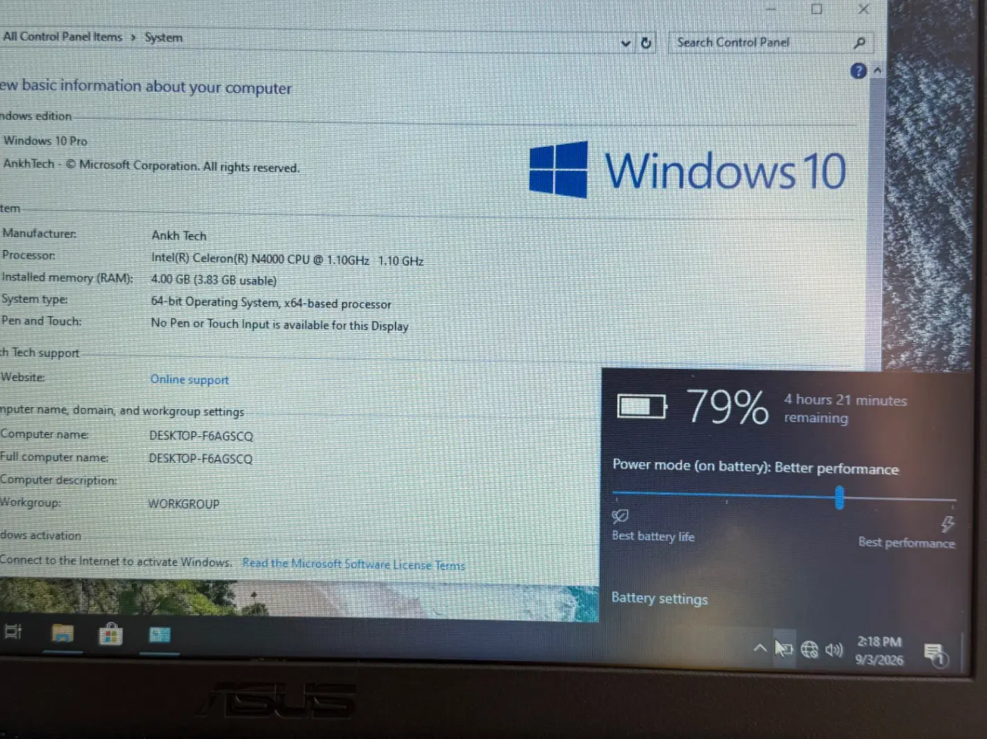 Asus m543ma نسل جدید۱۰ درحد نو|رایانه همراه|مشهد, طلاب|دیوار