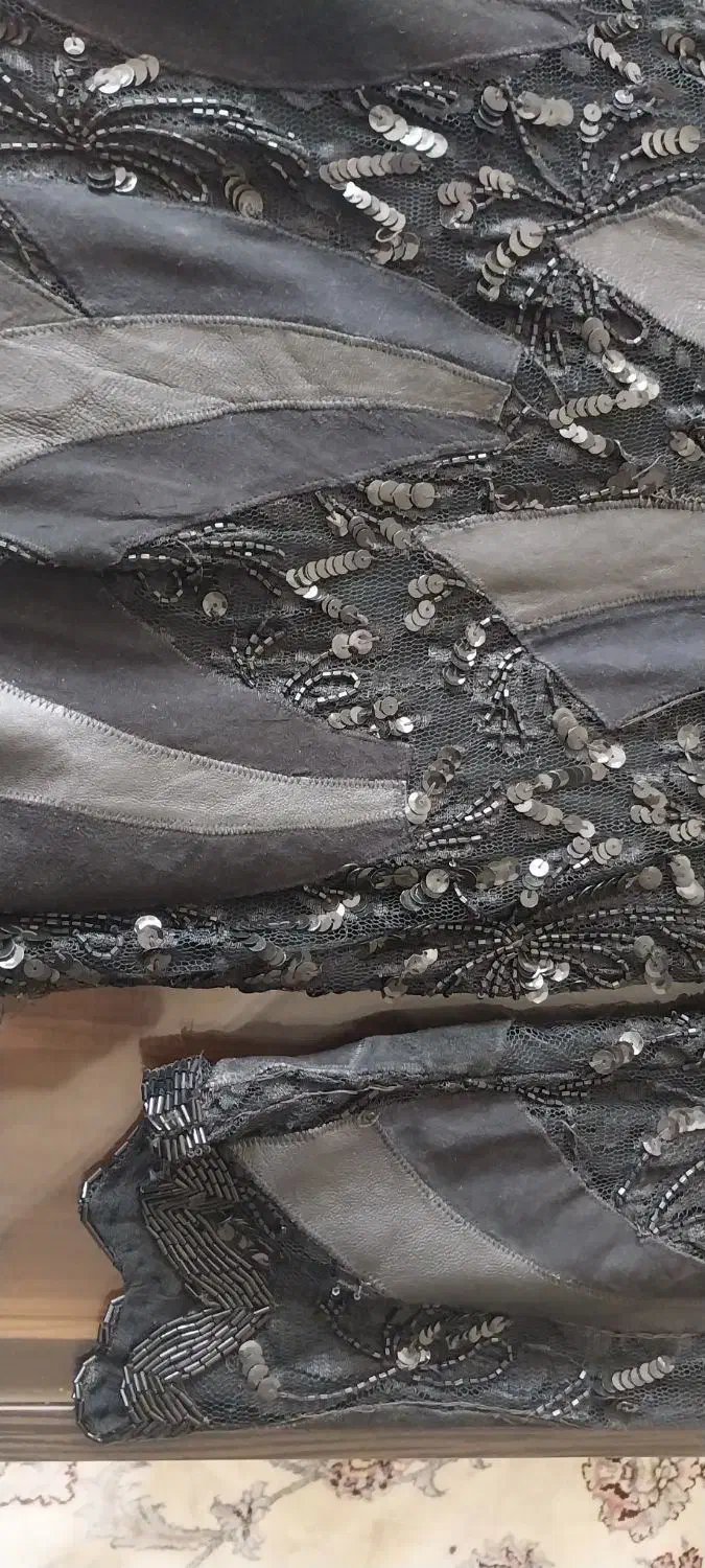 پیراهن مشگی کار دست ملیله وچرم|لباس|اراک, |دیوار