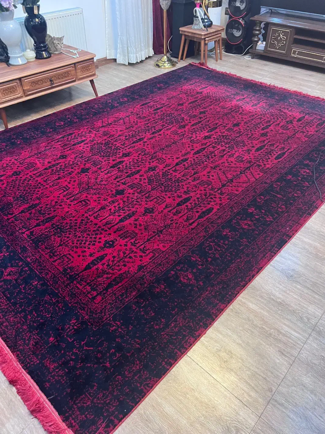 فرش ۹ متری ۷۰۰ شانه مرینوس اردکان - قرمز - تمیز|فرش|لنگرود, |دیوار