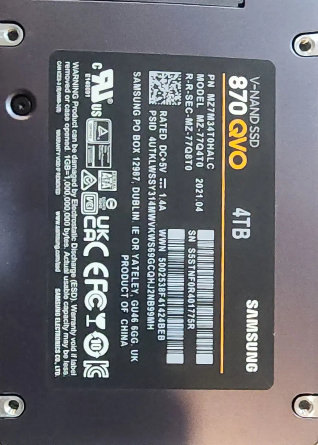 SSD SAMSUNG QVO 870 4T|قطعات و لوازم جانبی رایانه|اصفهان, کوی ولی عصر|دیوار