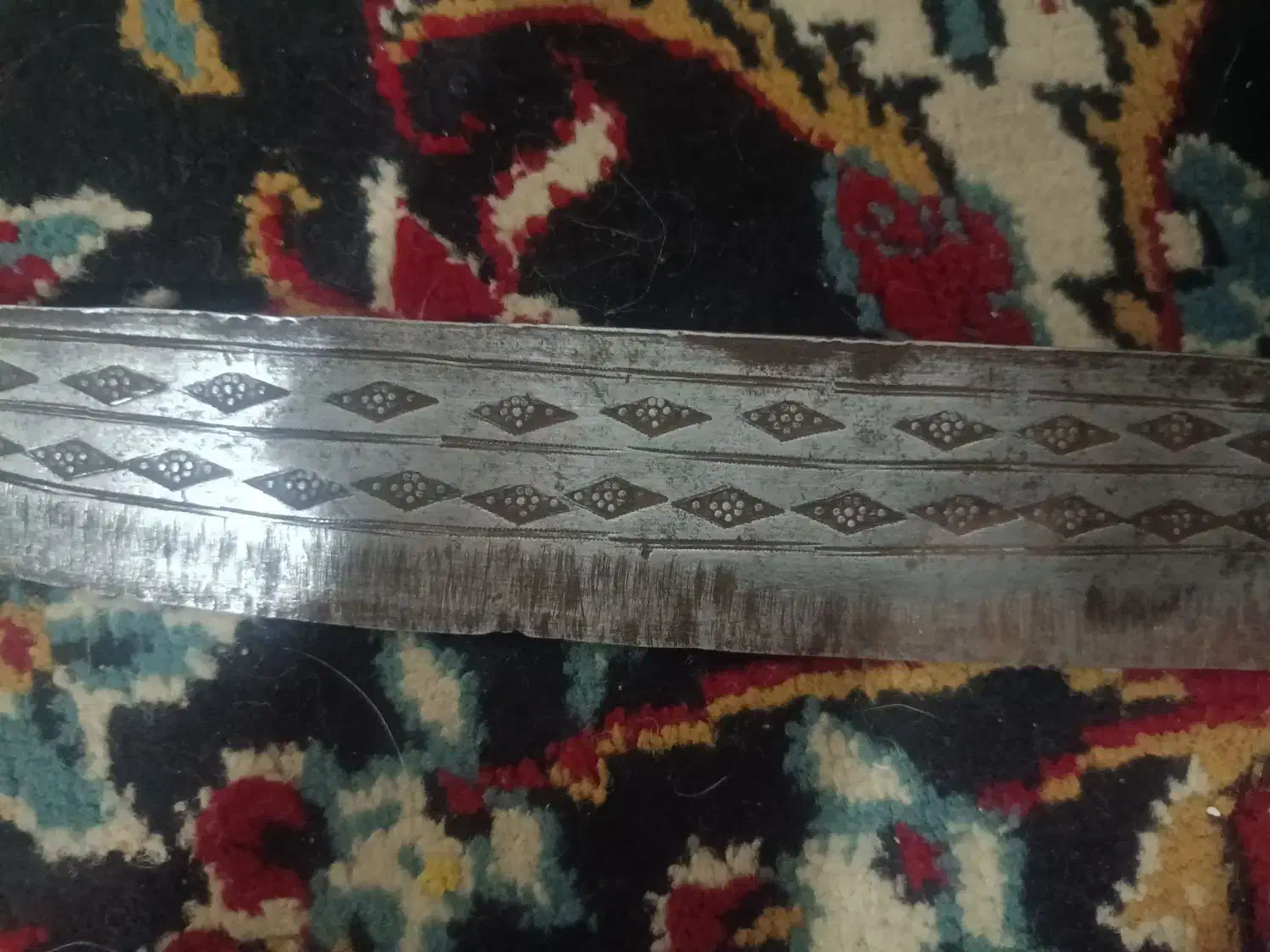 چاقوی دست سازقدیمی 30سانتی بانقش نگاری|کلکسیون اشیاء عتیقه|مشهد, کوی ولیعصر|دیوار