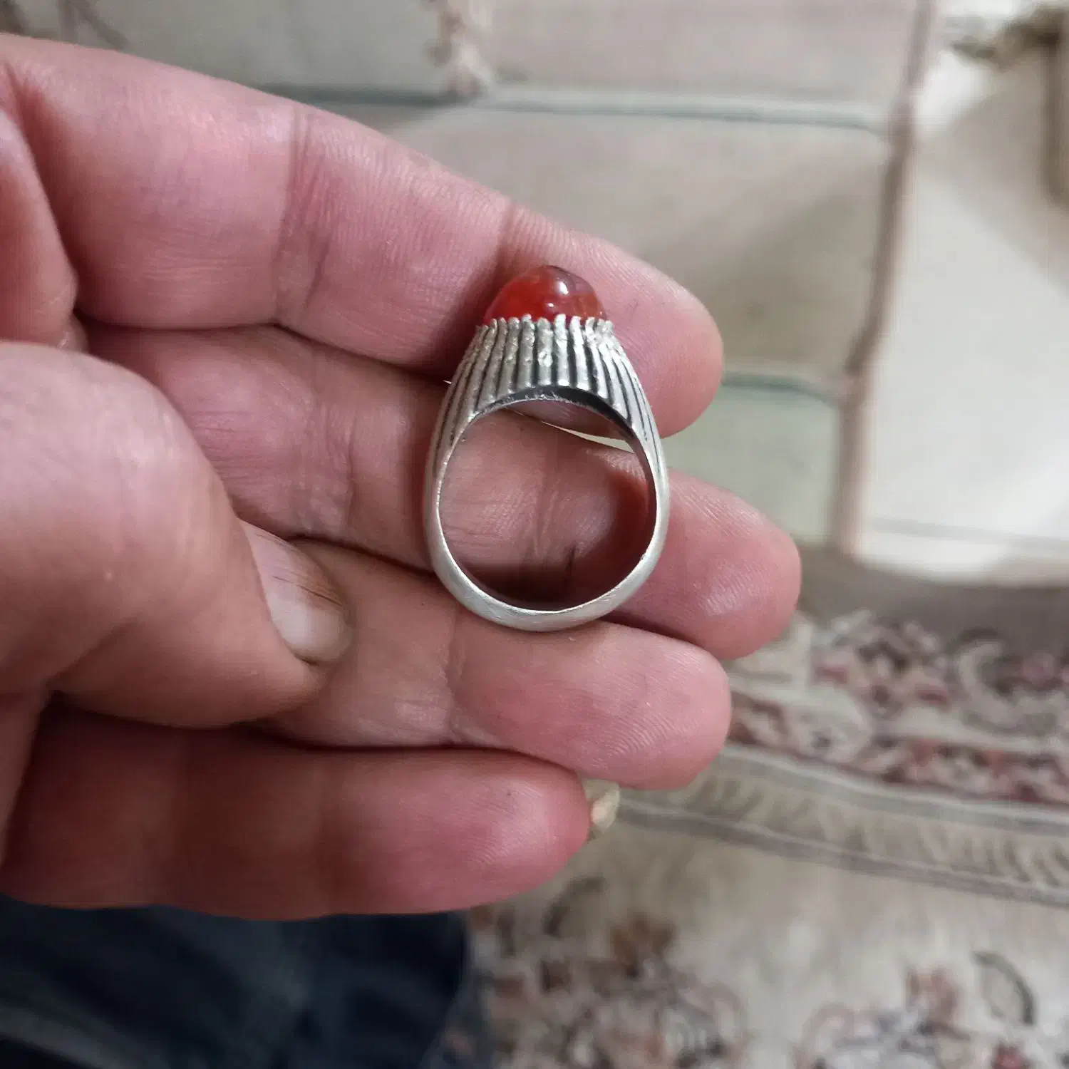 انگشتر قدیمی شیاری نگین یاقوت|جواهرات|اسلام‌شهر, شهرک انبیا|دیوار