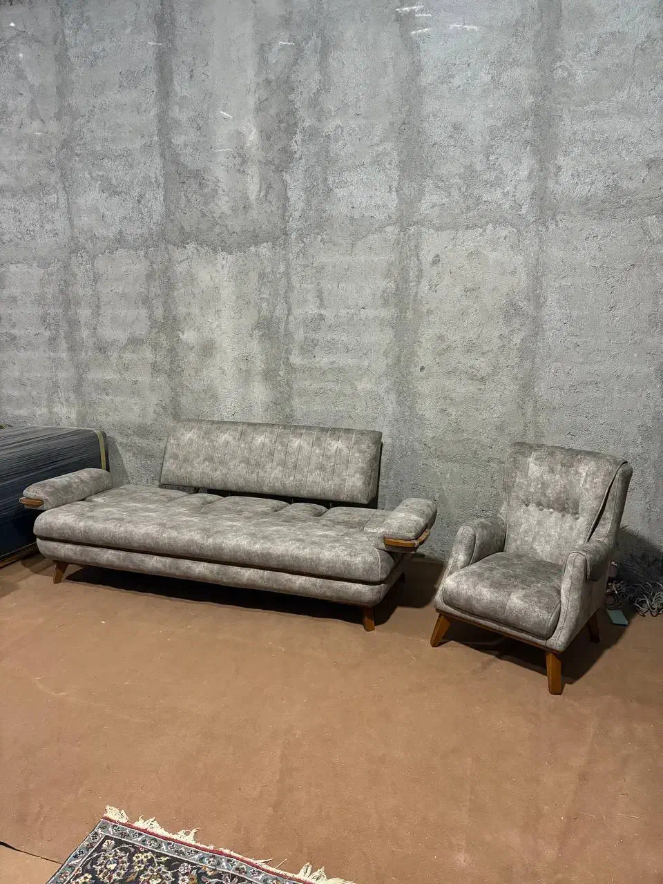 نیم ست ۴ نفره تخت خاب شو|مبلمان خانگی و میز عسلی|بندر ترکمن, |دیوار