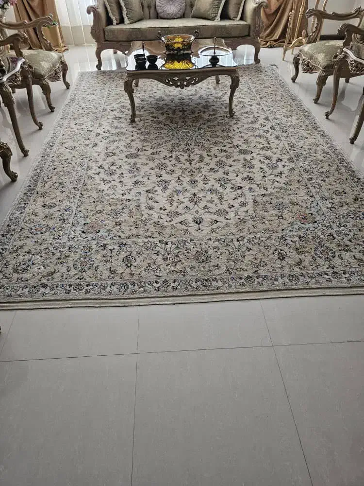 فرش ۹متری کاشان گل ابریشم وتابلوفرش دستبافت|فرش|کرج, فاز ۳ گوهردشت|دیوار