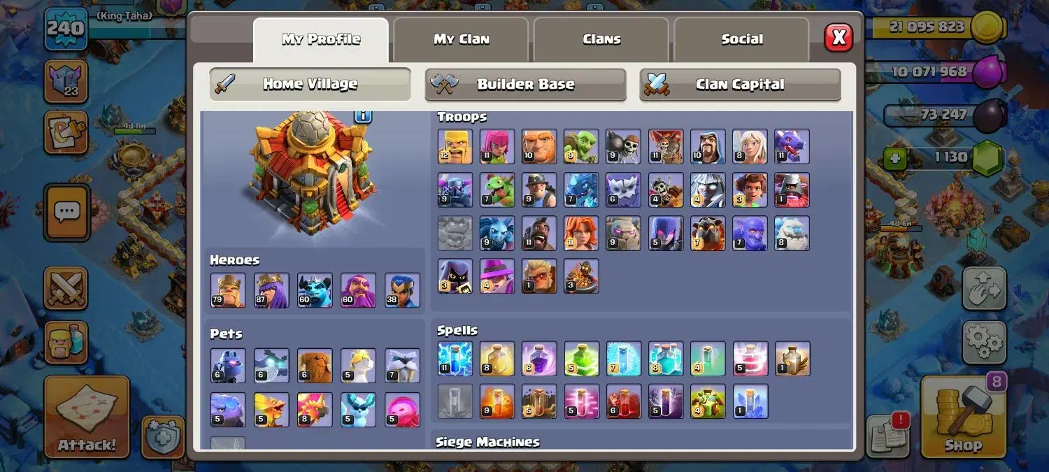 اکانت کلش تان 16 مکس لول 240|کنسول، بازی ویدئویی و آنلاین|علیآباد کتول, |دیوار