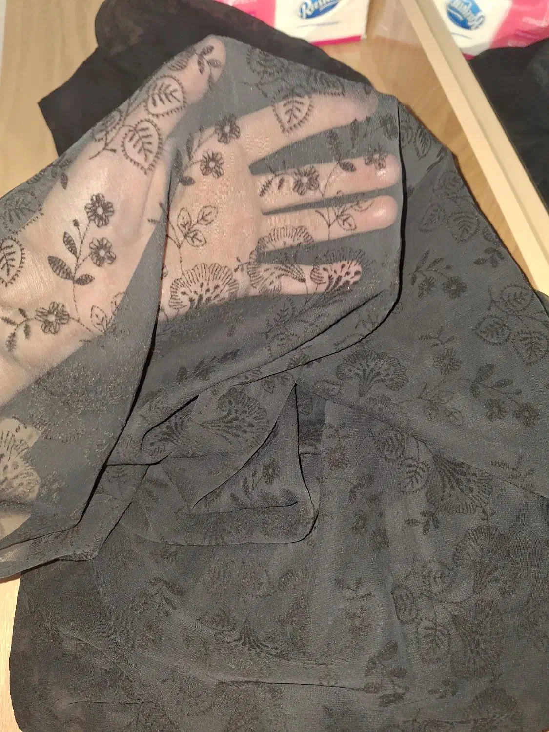 چادر حریر مجلسی گل برجسته مخمل(دوخته شده)|لباس|دورود, |دیوار