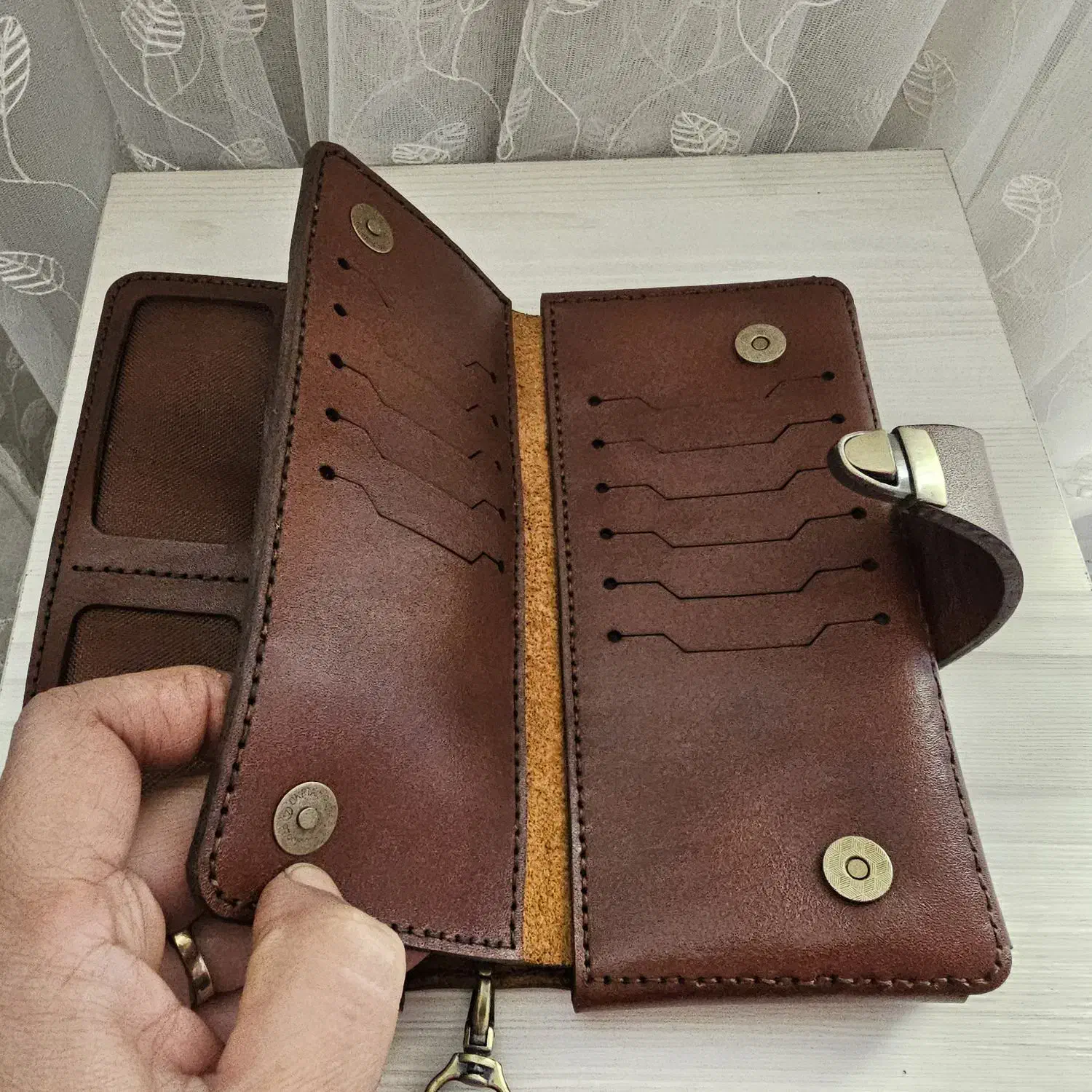 کیفپول چرمی دستدوز|کیف، کفش، کمربند|فردیس, فردیس|دیوار