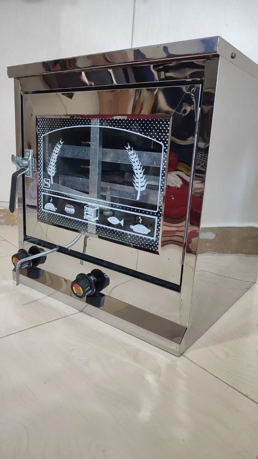 تنور فر گازی خانگی استیل دو شعله پایه دار|اجاق گاز و لوازم برقی پخت‌وپز|تهران, امین حضور|دیوار