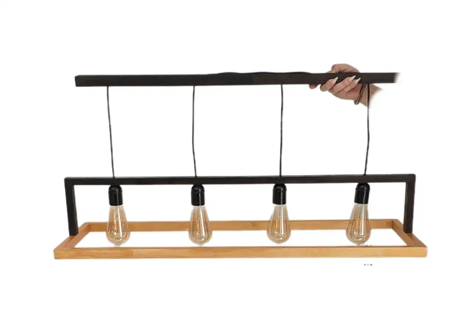 لوستر چوبی سه شعله|لوستر و چراغ آویز|رشت, حافظ آباد|دیوار