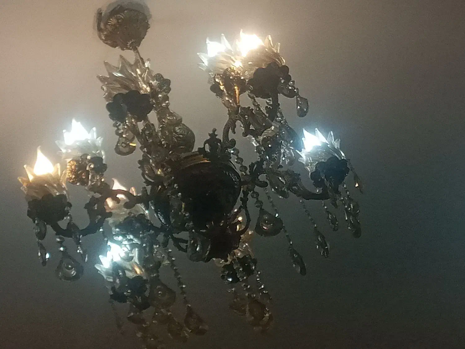 لوستر برنزی ۶ شاخه|لوستر و چراغ آویز|تبریز, |دیوار