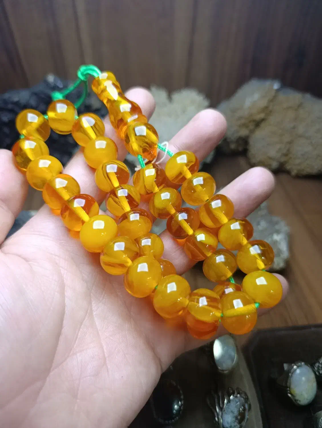 تسبیح کهربا عسلی 100گرم درشت|بدلیجات|ارومیه, |دیوار