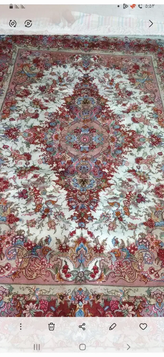 قالیچهدستباف تبریز گل ابریشم خطیب مرینوس علیا پشم|فرش|تهران, تهرانسر شرقی|دیوار