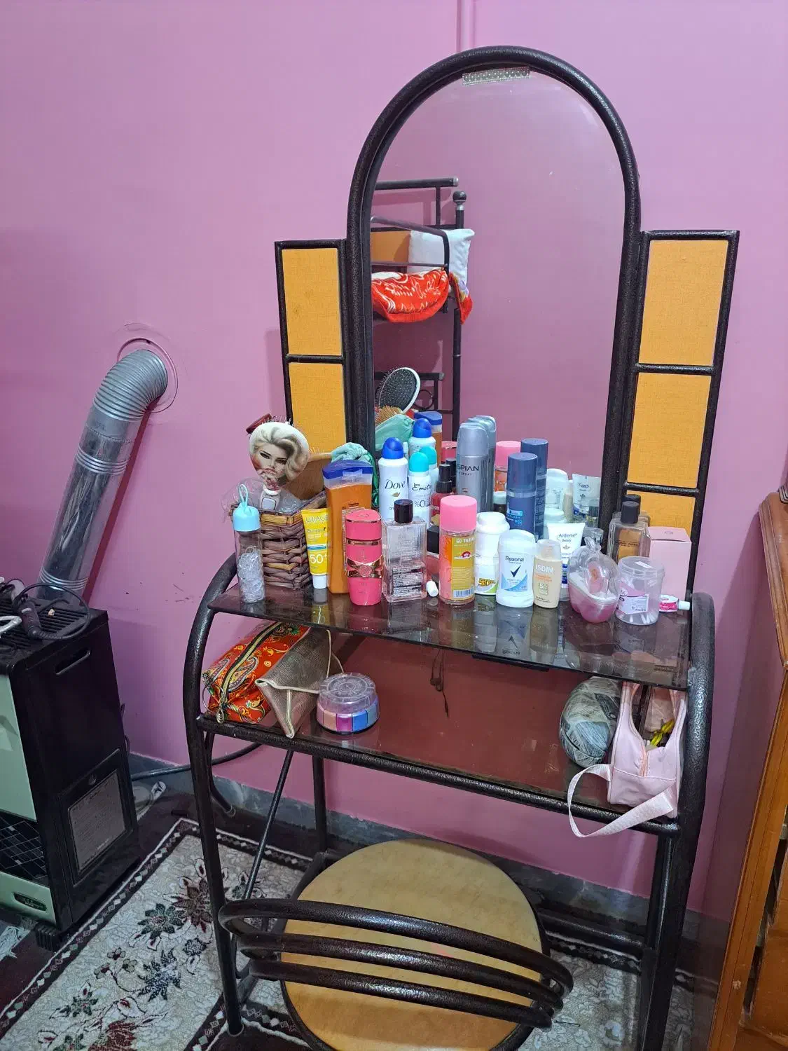 تخت دوطبقه فلزی|تخت و سرویس خواب|شیراز, شریف‌آباد|دیوار