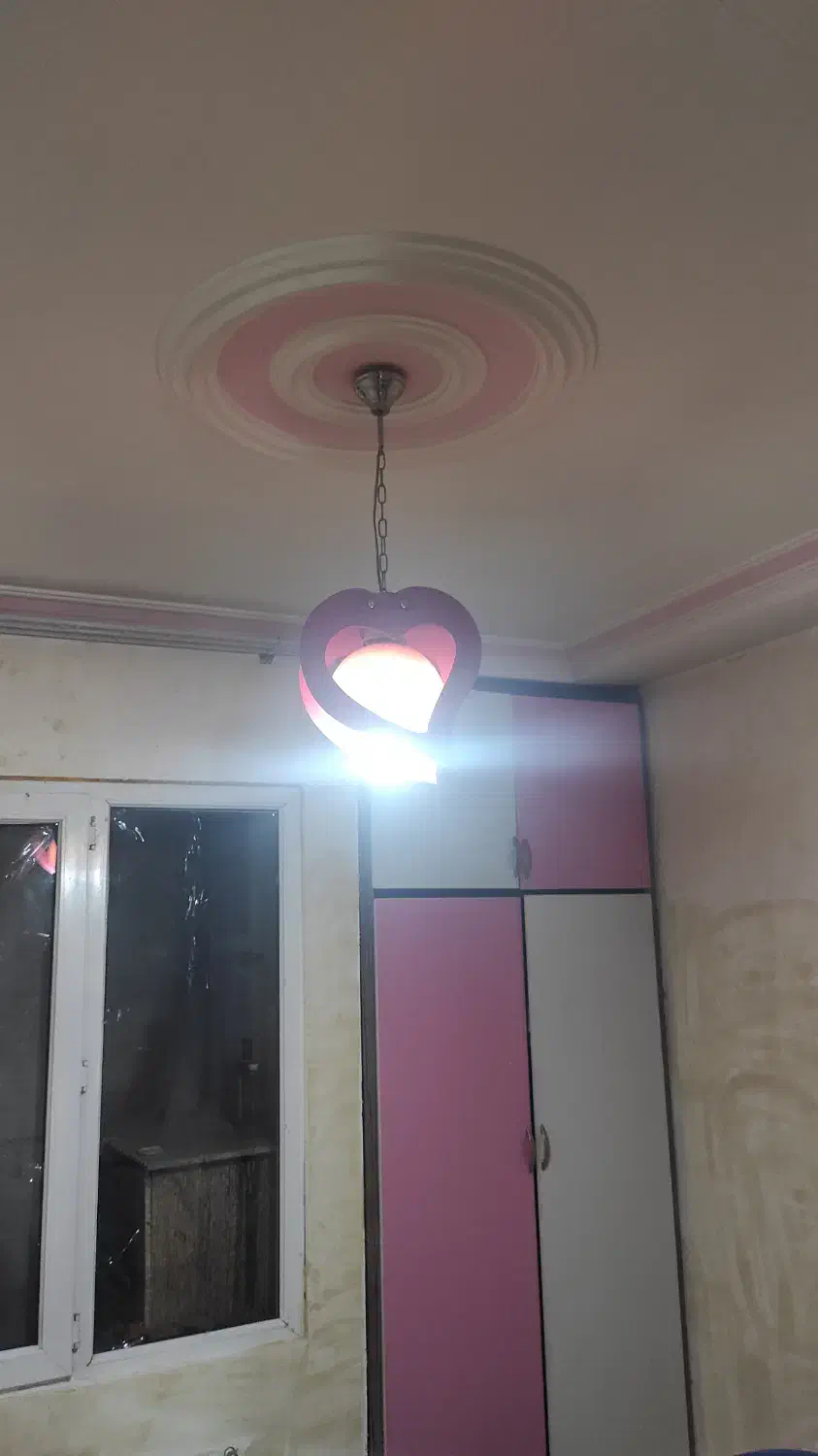 لوستر چوب و حباب صورتی|لوستر و چراغ آویز|کرمانشاه, |دیوار