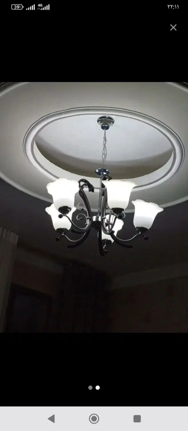 لوستر پنج شعله|لوستر و چراغ آویز|کرمانشاه, |دیوار