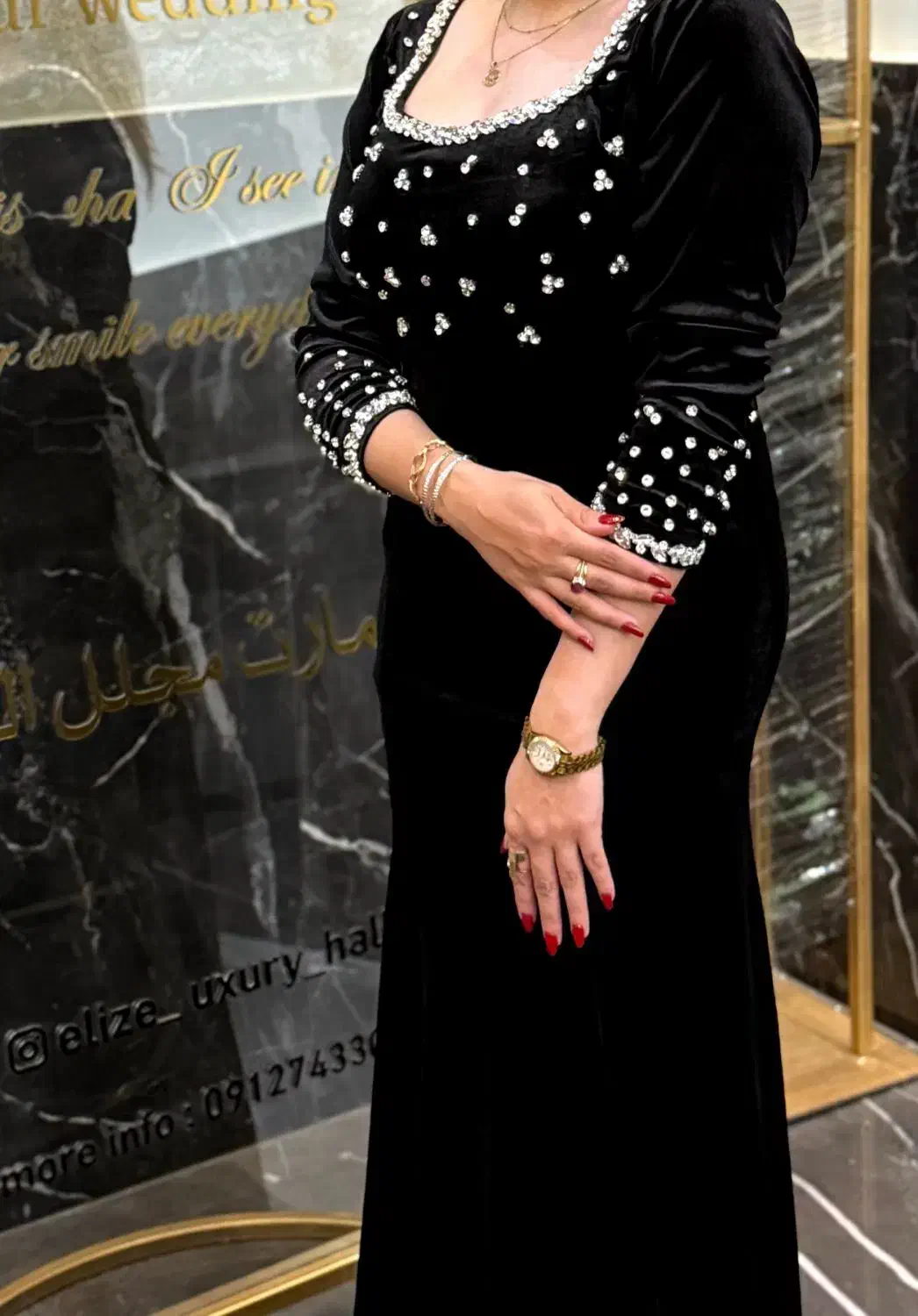 لباس مجلسی مخمل جواهر دوزی|لباس|گلستان (تهران), |دیوار