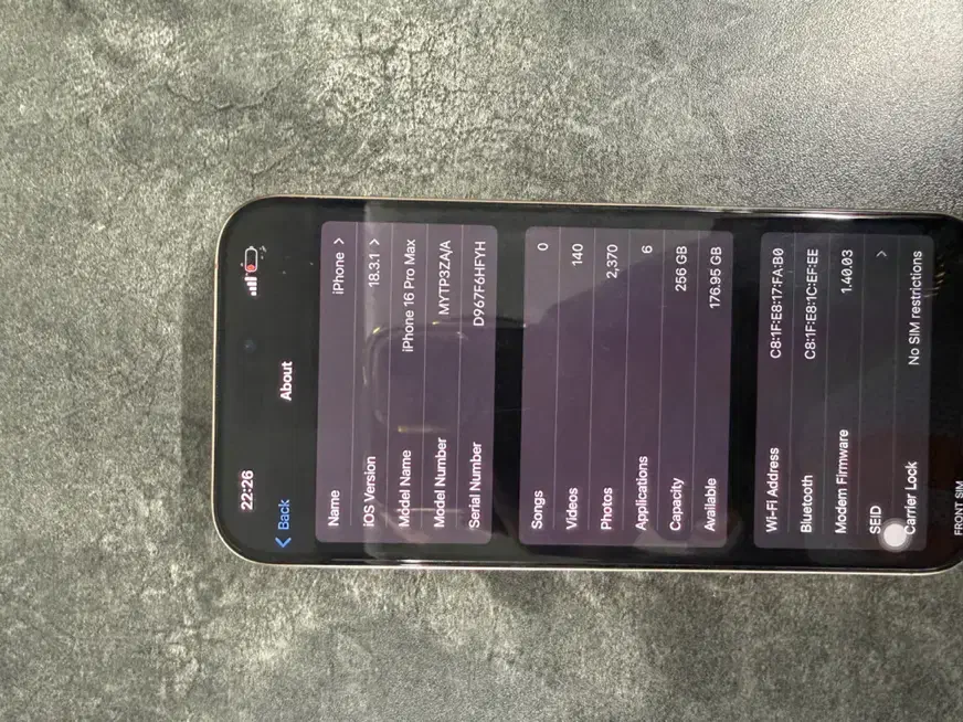 ایفون۱۶پرومکس/درحد نو/هلث۱۰۰/گوشی‌به‌شرط/۲۵۶|موبایل|ری, علایین|دیوار