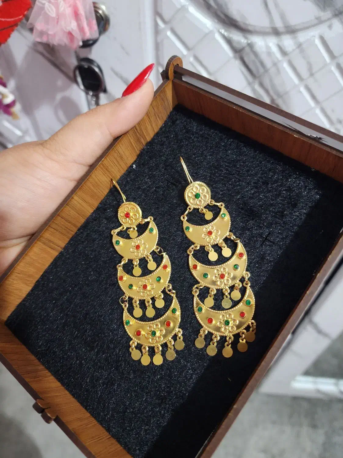 گوشواره سه طبقه|جواهرات|بندرعباس, |دیوار