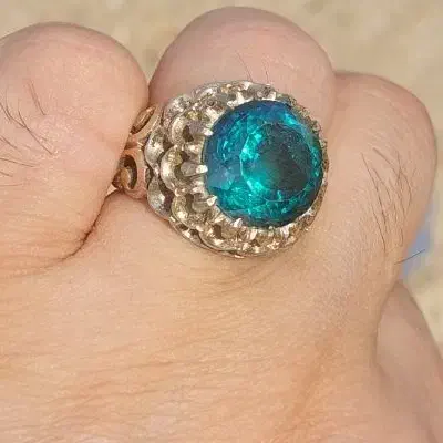 انگشتر یاقوت کبود آفریقائی قواره درشت و دستساز|جواهرات|اهواز, کمپلو شمالی|دیوار