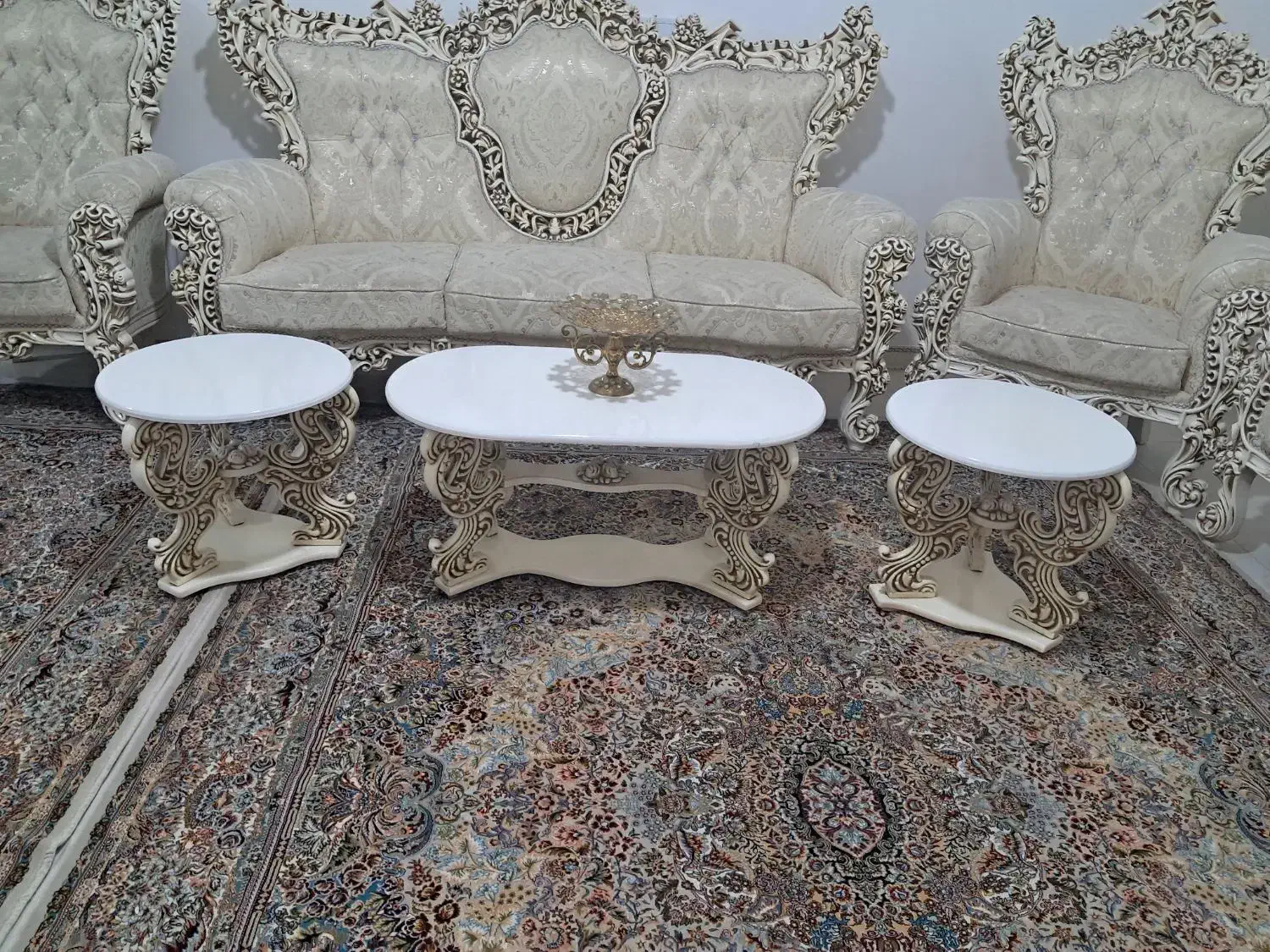 میزجلو مبلی و عسلی تمام چوب سفیدرنگ|مبلمان خانگی و میز عسلی|الوند, |دیوار