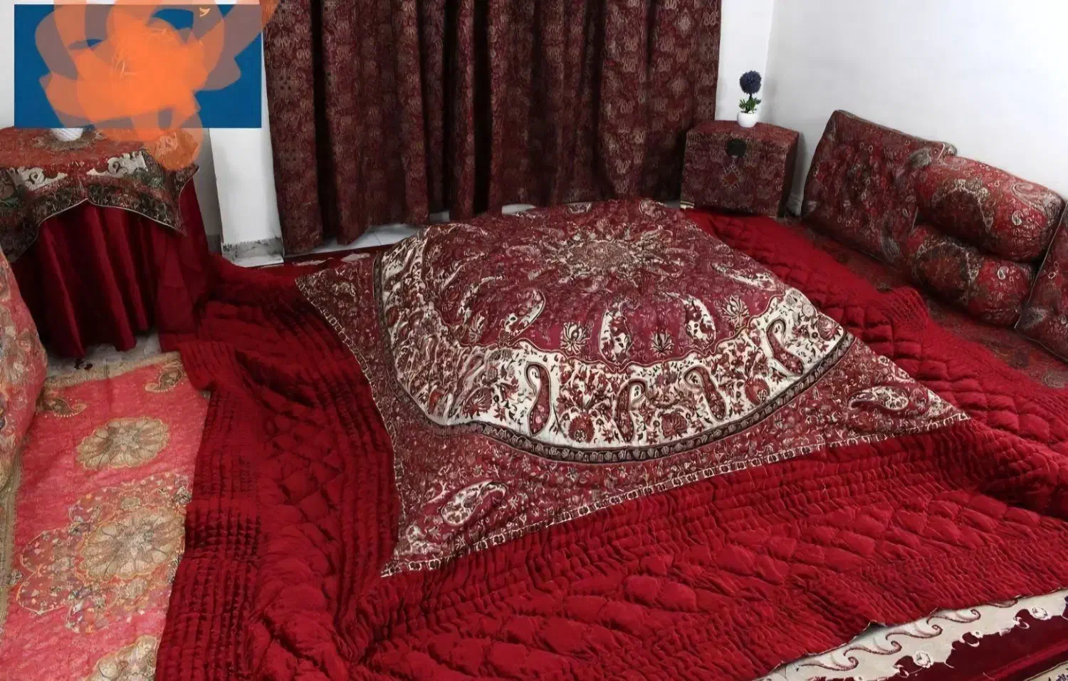 لحاف کرسی مدل سپیدار 4 در 4 سنتی کامل دست دوز|رختخواب، بالش، پتو|تهران, شهرک ولیعصر جنوبی|دیوار