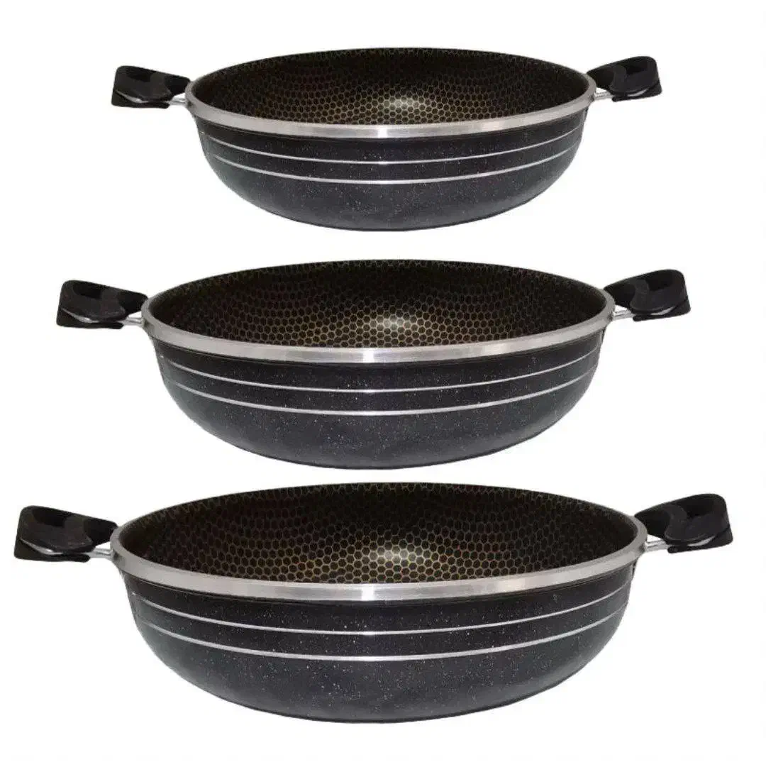 ست 3 عددی ماهیتابه تفلون زنبوری دودسته|ظروف پخت‌وپز|سیرجان, |دیوار