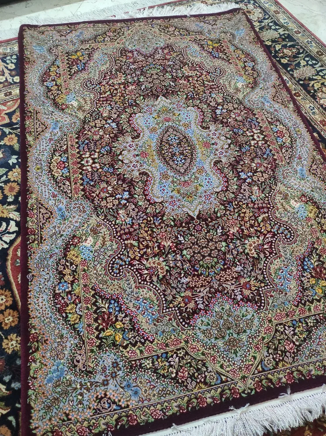 قالیچه چله ابریشم قم|فرش|تهران, تهرانسر شمالی|دیوار