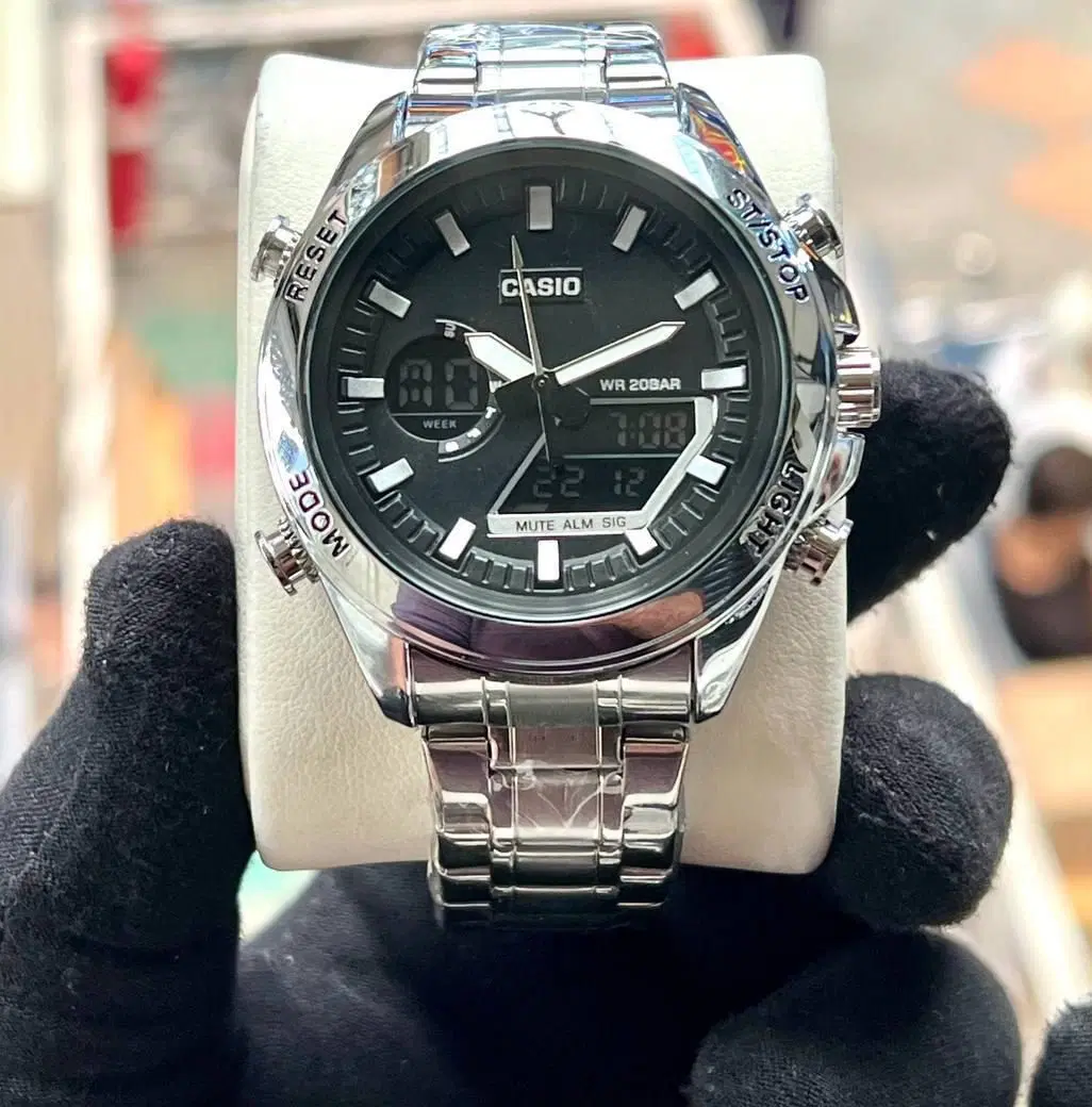 ساعت کاسیو جی شاک دو زمانه موتور ژاپن فلزی Casio|ساعت|اصفهان, قلعه طبره|دیوار